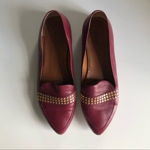 Chloe burgundy studded loafer, size 38